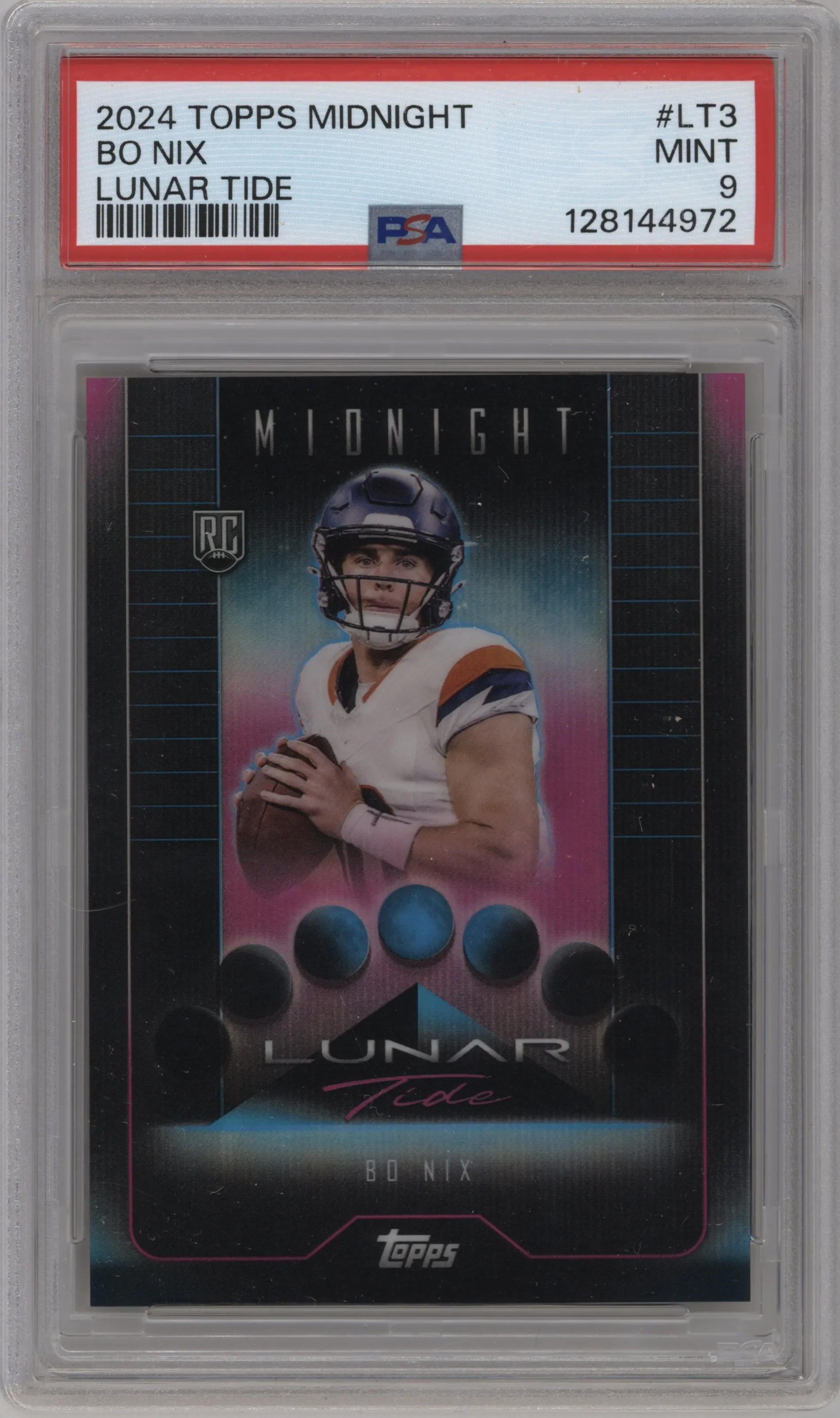 2024 Topps Midnight Lunar Tide Bo Nix #LT-3 PSA 9