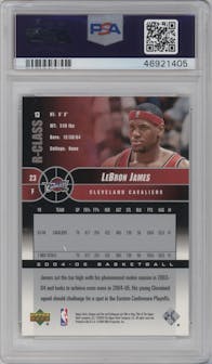 LeBron James from the 2004-05 Upper Deck R-Class set graded by PSA and given an overall grade of 10.