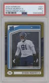 Byron Murphy II from the 2024 Donruss set featuring a Press Proof Gold parallel graded by PSA and given an overall grade of 9.