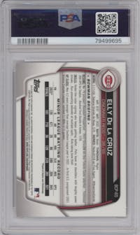 Elly De La Cruz from the 2023 Bowman  set graded by PSA and given an overall grade of 10.