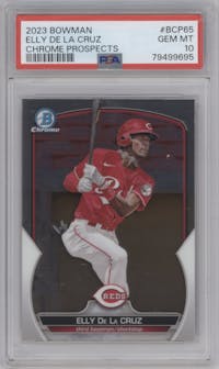 Elly De La Cruz from the 2023 Bowman  set graded by PSA and given an overall grade of 10.