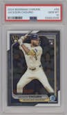 Jackson Chourio  from the 2024 Bowman Chrome set graded by PSA and given an overall grade of 10.