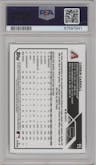 Corbin Carroll from the 2023 Topps Chrome set featuring a X-Fractor parallel graded by PSA and given an overall grade of 10.