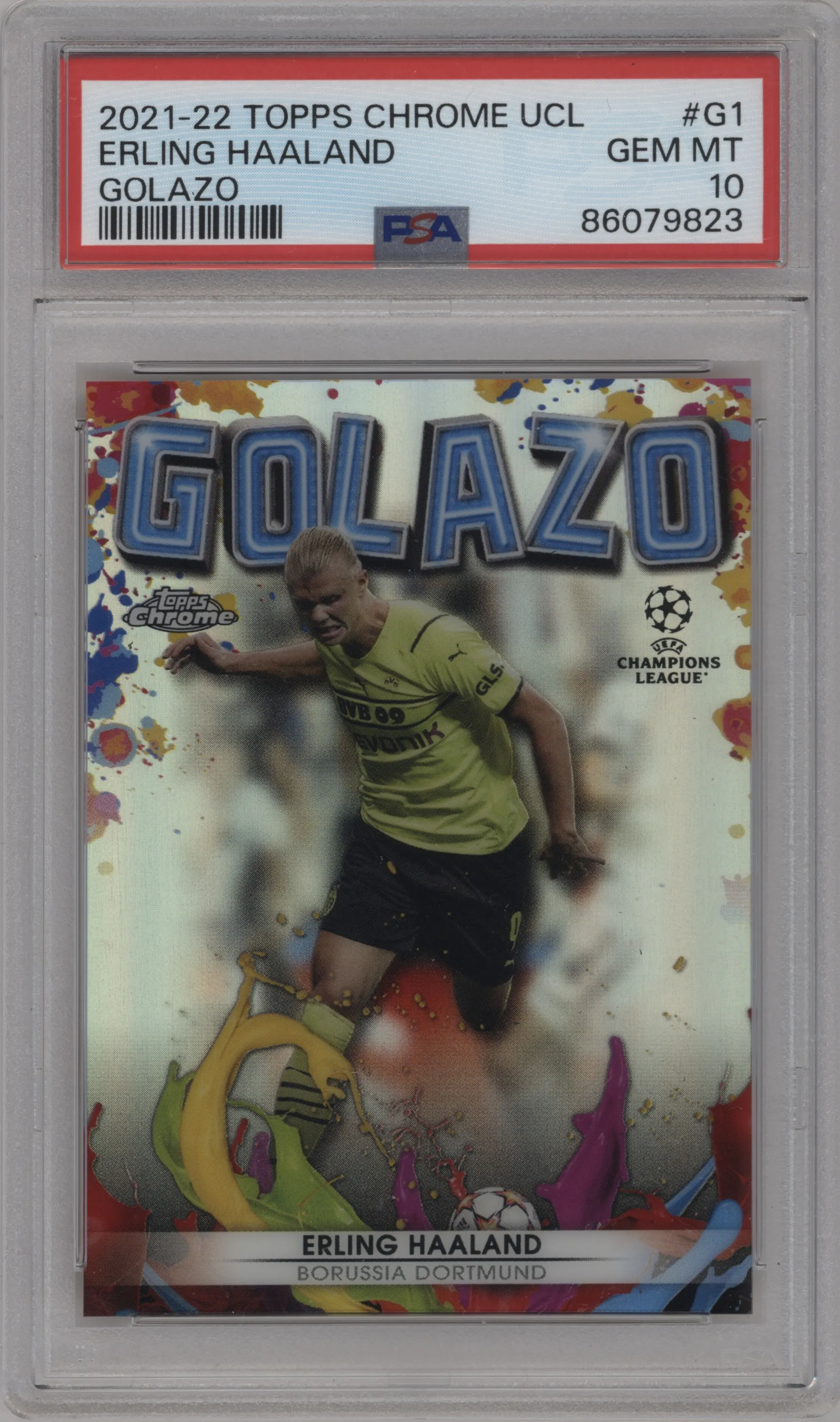 2021 Topps Chrome UEFA Champions League Golazo Erling Haaland #G-1 PSA 10