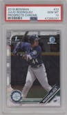 Julio Rodriguez from the 2019 Bowman  set graded by PSA and given an overall grade of 10.