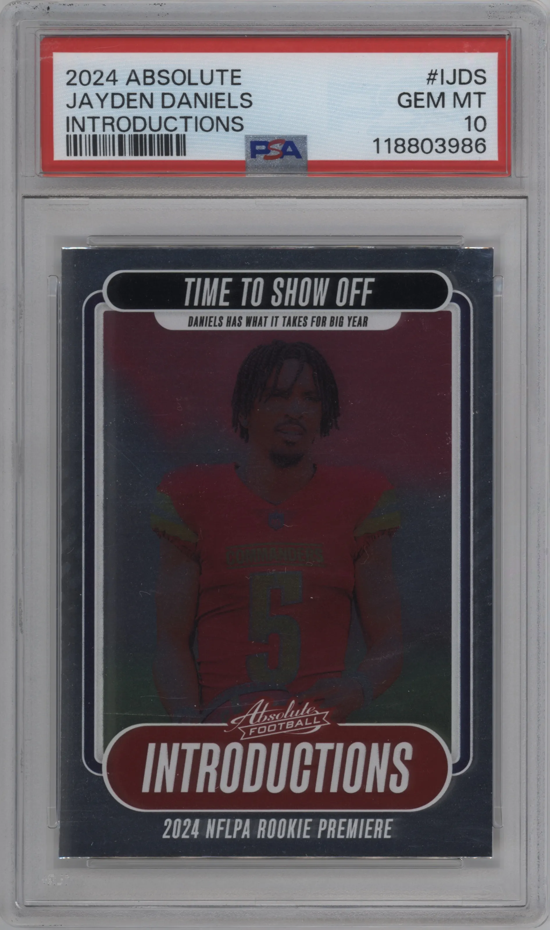 2024 Panini Absolute Introductions Jayden Daniels #I-JDS PSA 10
