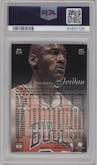 Michael Jordan from the 1996-97 Flair Showcase  set graded by PSA and given an overall grade of 9.