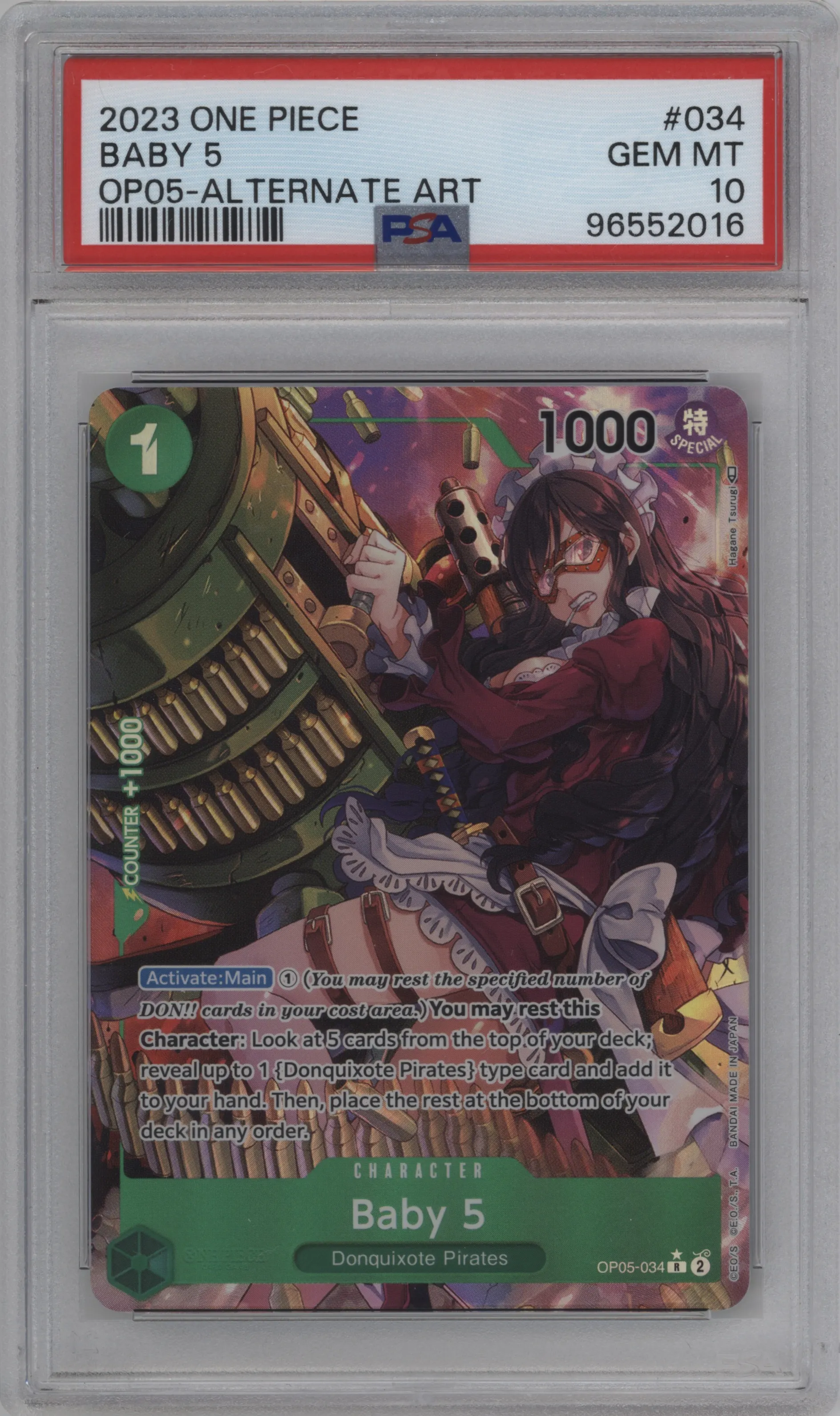 2023 One Piece Awakening of the New Era Baby 5 Alternate Art PSA 10