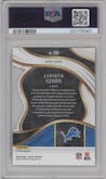 Jahmyr Gibbs from the 2023 Panini Select set featuring a Die-Cut Red/Yellow Prizm parallel graded by PSA and given an overall grade of 10.