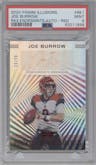 Joe Burrow from the 2020 Panini Illusions set featuring a Red parallel graded by PSA and given an overall grade of 9.