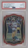 Jordan Love from the 2020 Panini Select set featuring a Die-Cut Red parallel graded by PSA and given an overall grade of 10.