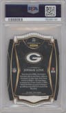 Jordan Love from the 2020 Panini Select set featuring a Die-Cut Red parallel graded by PSA and given an overall grade of 10.