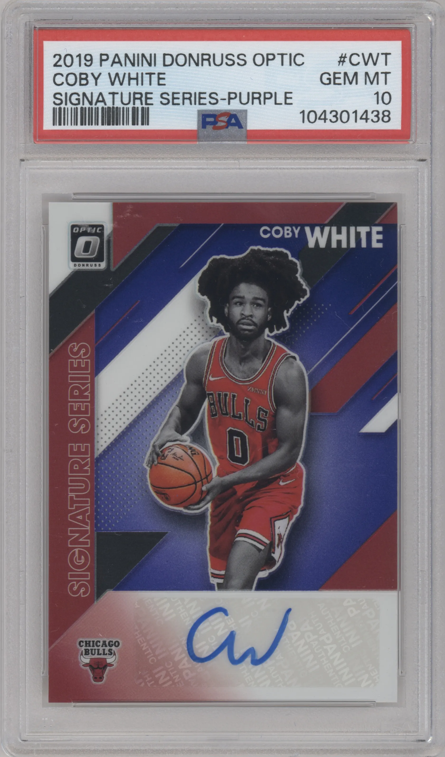 2019 Panini Donruss Optic Sig.Series Coby White Purple PSA 10