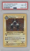 Magneton from the 1999 Pokemon set graded by PSA and given an overall grade of 8.