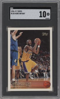 Kobe Bryant  from the 1996-97 Topps set graded by SGC and given an overall grade of 10.