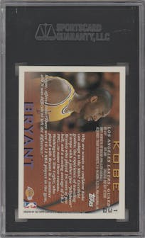 Kobe Bryant  from the 1996-97 Topps set graded by SGC and given an overall grade of 10.