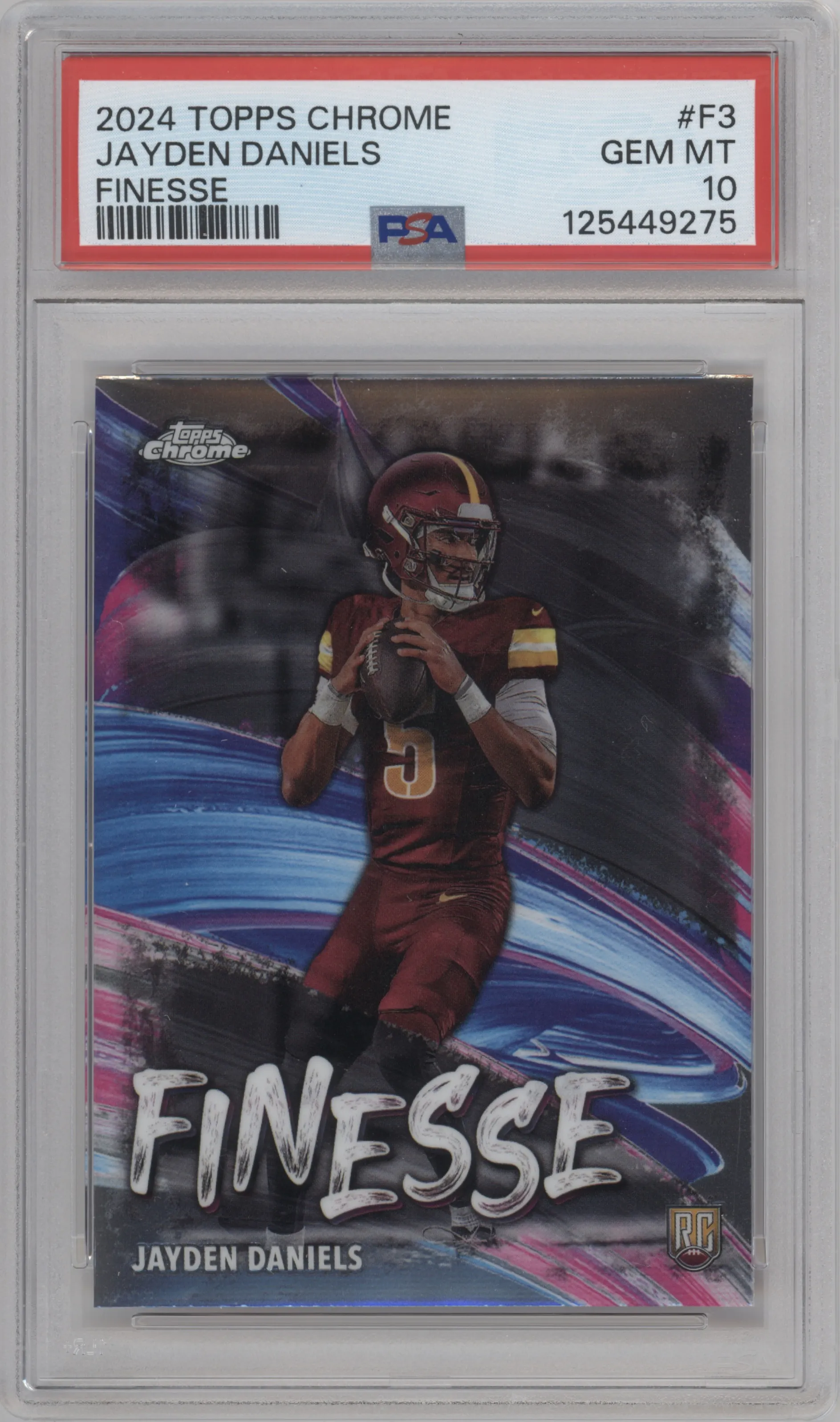 2024 Topps Chrome Finesse Jayden Daniels PSA 10