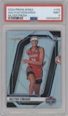 Aaliyah Edwards from the 2024 Panini Prizm WNBA set featuring a Silver Prizm parallel graded by PSA and given an overall grade of 9.