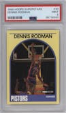 Dennis Rodman from the 1989-90 Hoops Superstars set graded by PSA and given an overall grade of 9.