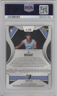 Ja Morant from the 2019-20 Panini Prizm set graded by PSA and given an overall grade of 10.