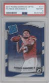 Patrick Mahomes II from the 2017 Panini Donruss Optic set graded by PSA and given an overall grade of 8.