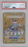Terapagos Ex from the 2024 Pokemon SV set graded by PSA and given an overall grade of 10.