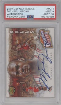 Michael Jordan from the 2007-08 Upper Deck  set graded by PSA and given an overall grade of 9.