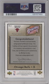 Michael Jordan from the 2007-08 Upper Deck  set graded by PSA and given an overall grade of 9.