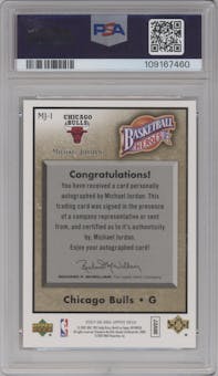 Michael Jordan from the 2007-08 Upper Deck  set graded by PSA and given an overall grade of 9.