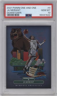 Ja Morant from the 2021-22 Panini One and One set graded by PSA and given an overall grade of 10.