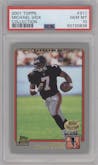 Michael Vick from the 2001 Topps set featuring a Topps Collection parallel graded by PSA and given an overall grade of 10.