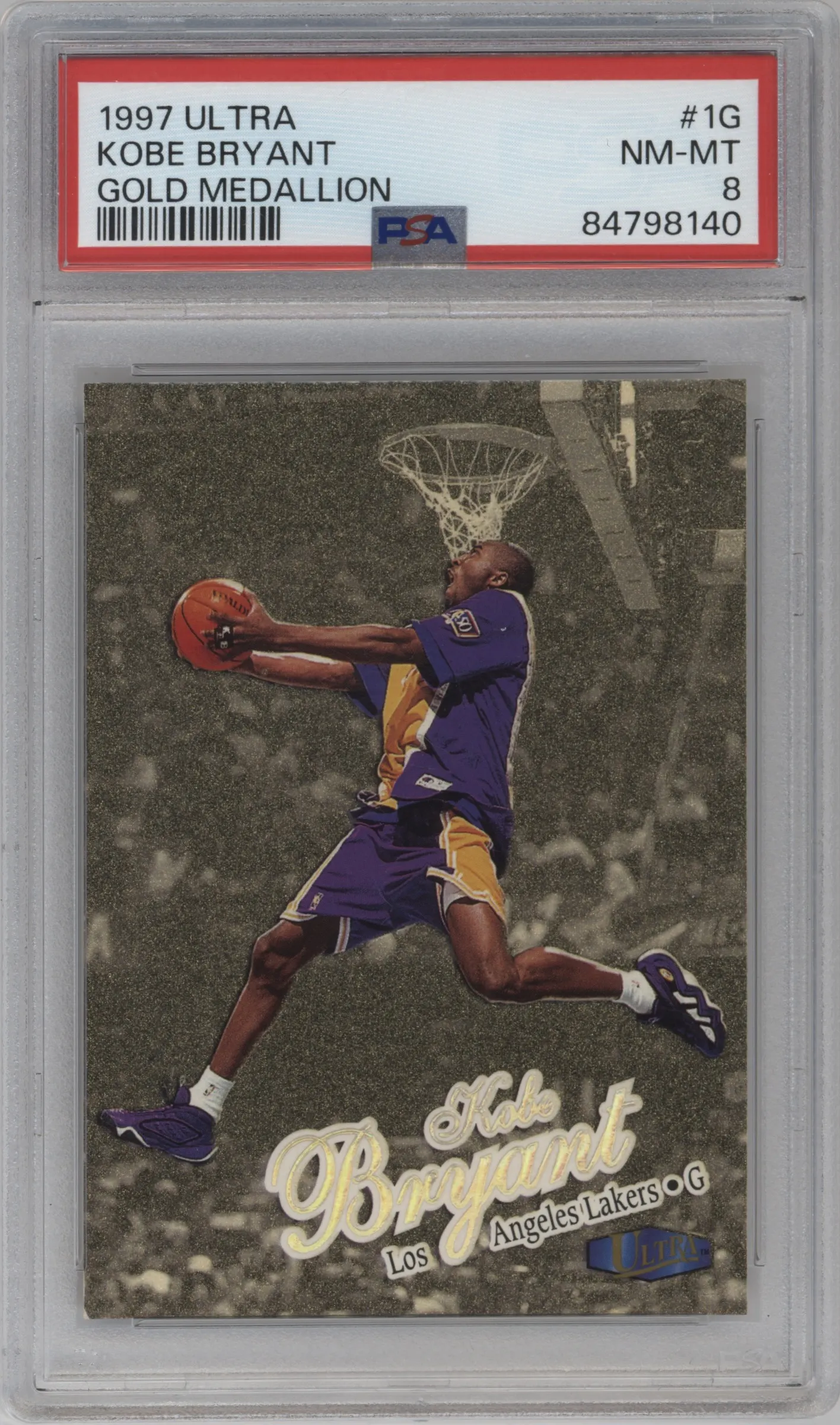 1997 Fleer Ultra Gold Medallion Kobe Bryant #1G PSA 8