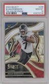 Bijan Robinson from the 2023 Panini Select set featuring a Tri-Color parallel graded by PSA and given an overall grade of 10.