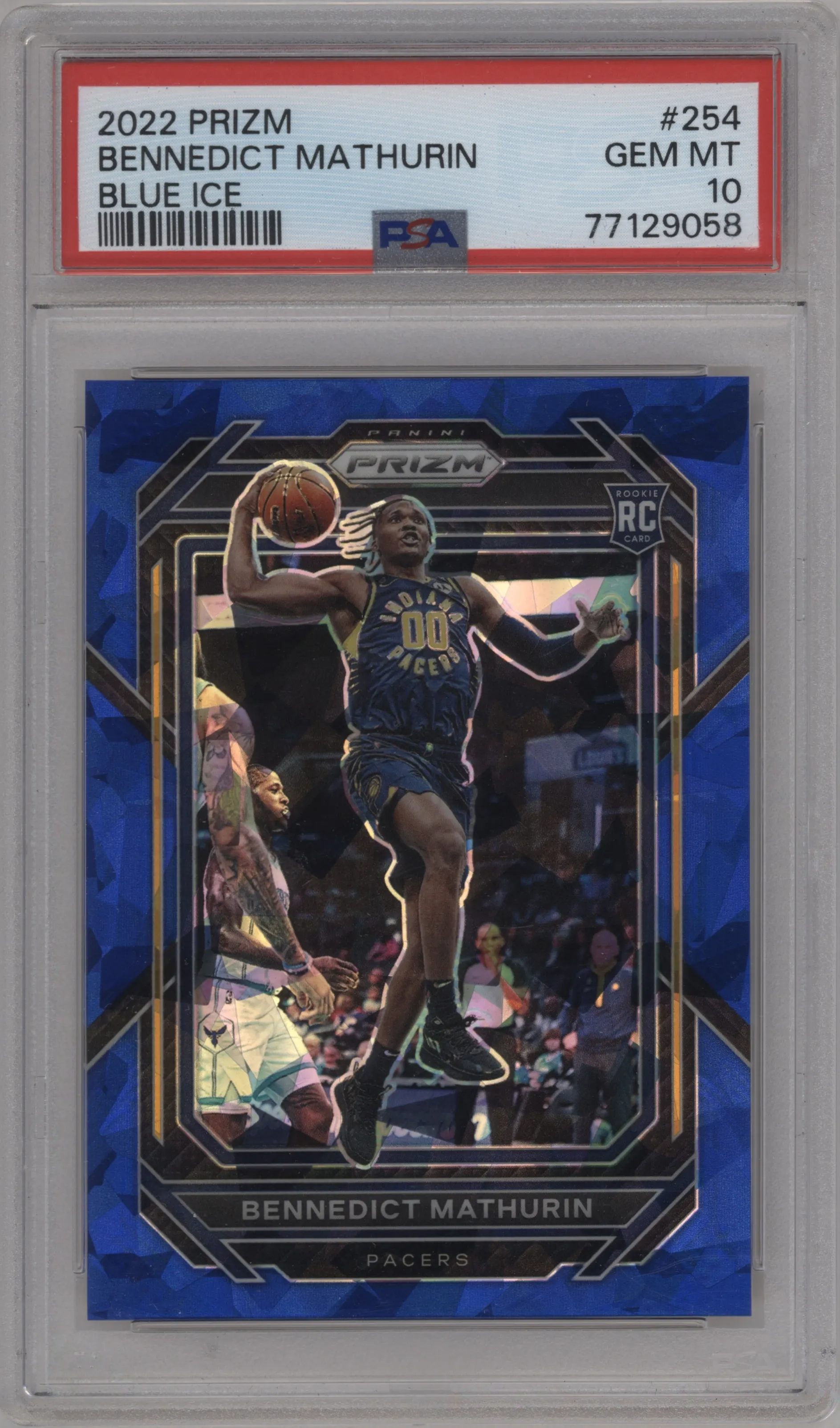 2022 Panini Prizm Bennedict Mathurin Blue Ice #254 PSA 10