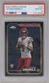 Jayden Daniels from the 2024 Topps Chrome set graded by PSA and given an overall grade of 10.