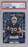 Brock Bowers from the 2024 Donruss set graded by PSA and given an overall grade of 10.