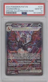 Charizard ex from the 2024 Pokemon SV set graded by PSA and given an overall grade of 10.