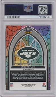 Breece Hall from the 2022 Panini Mosaic set graded by PSA and given an overall grade of 10.