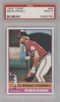 Boog Powell from the 1976 Topps set graded by PSA and given an overall grade of 9.