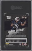 Saquon Barkley from the 2018 Panini Prestige set graded by SGC and given an overall grade of 10.