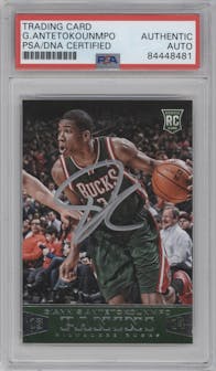 Giannis Antetokounmpo from the 2013-14 Panini set graded by PSA and given an overall grade of 0.