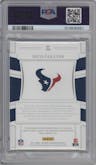 Nico Collins from the 2021 Panini National Treasures set featuring a Purple parallel graded by PSA and given an overall grade of 9.
