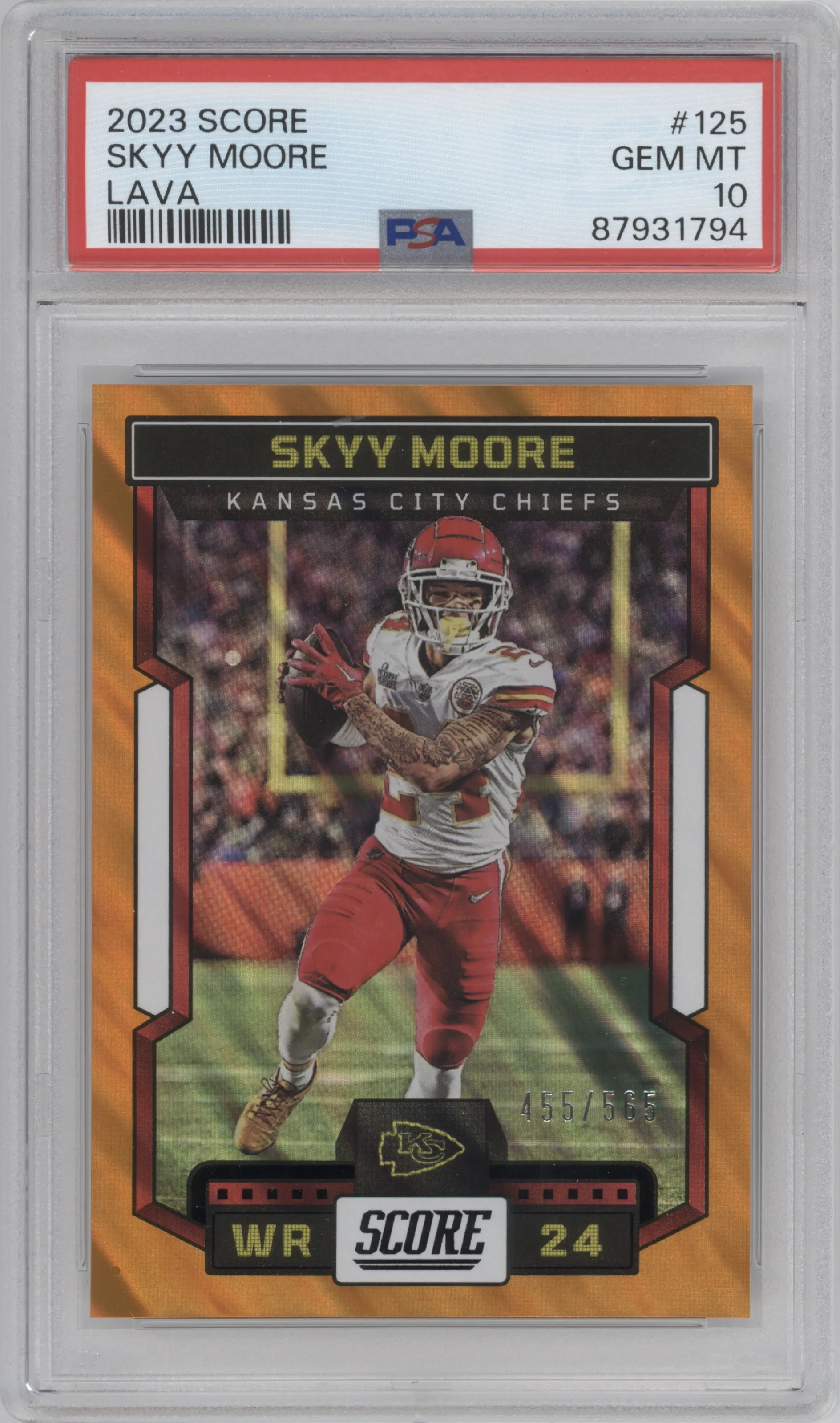2023 Panini Score Skyy Moore Lava PSA 10