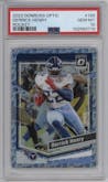 Derrick Henry from the 2023 Donruss Optic set featuring a Rocket parallel graded by PSA and given an overall grade of 10.