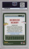 Derrick Henry from the 2023 Donruss Optic set featuring a Rocket parallel graded by PSA and given an overall grade of 10.