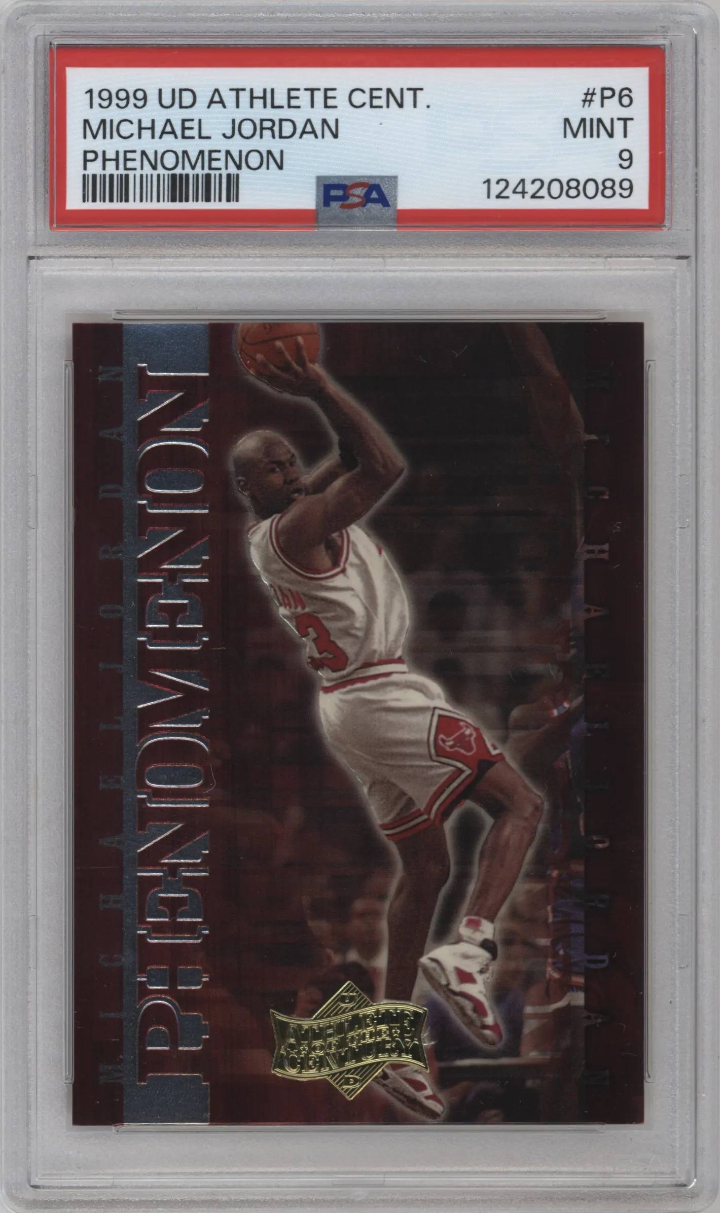 1999 Upper Deck Michael Jordan Athlete of the Century MJ Phenomenon Michael Jordan #P6 PSA 9