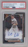 Heston Kjerstad from the 2024 Bowman Chrome set graded by PSA and given an overall grade of 10.
