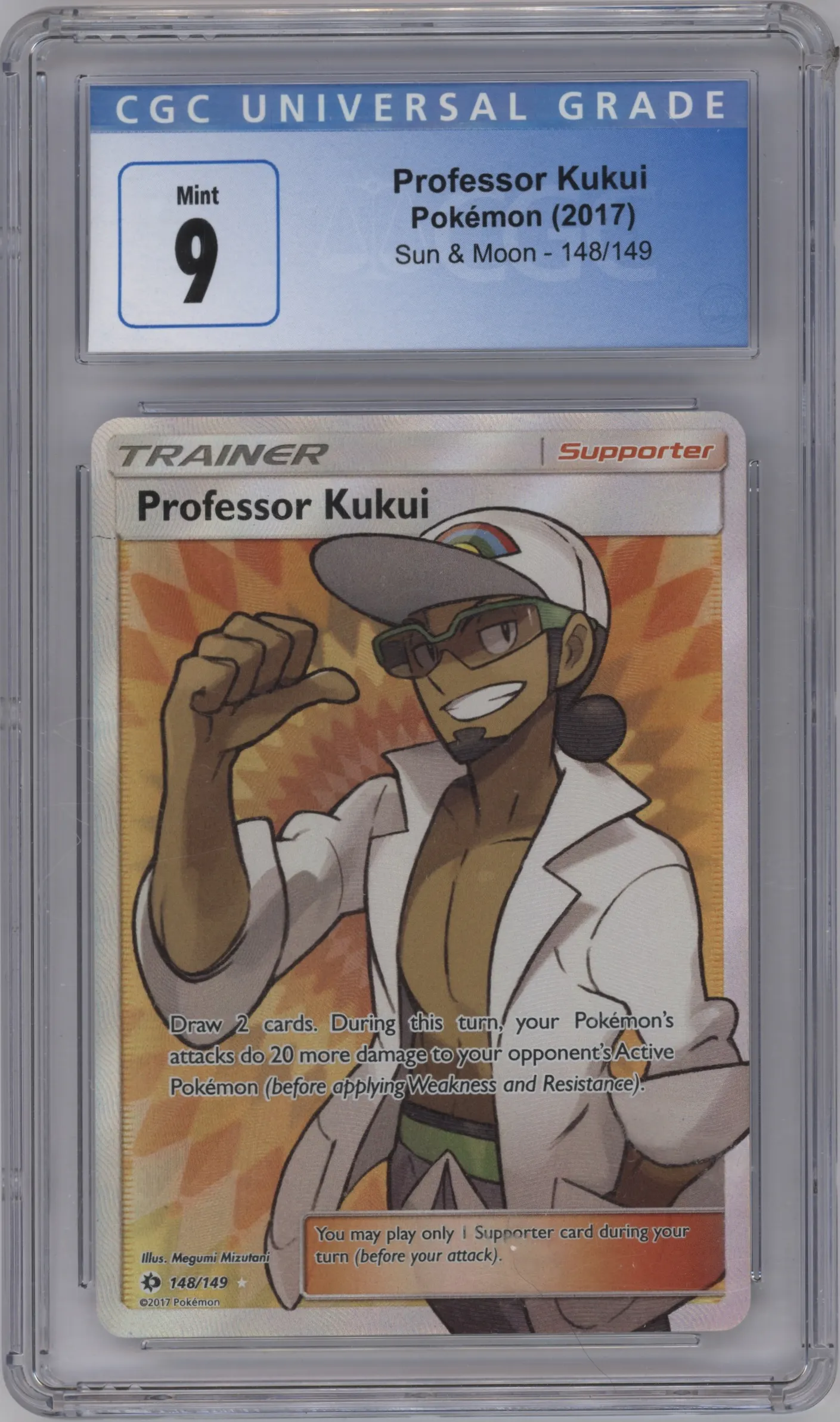 2017 Pokemon S&M Professor Kukui #148 CGC 9
