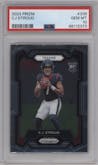 C.J. Stroud from the 2023 Panini Prizm set graded by PSA and given an overall grade of 10.