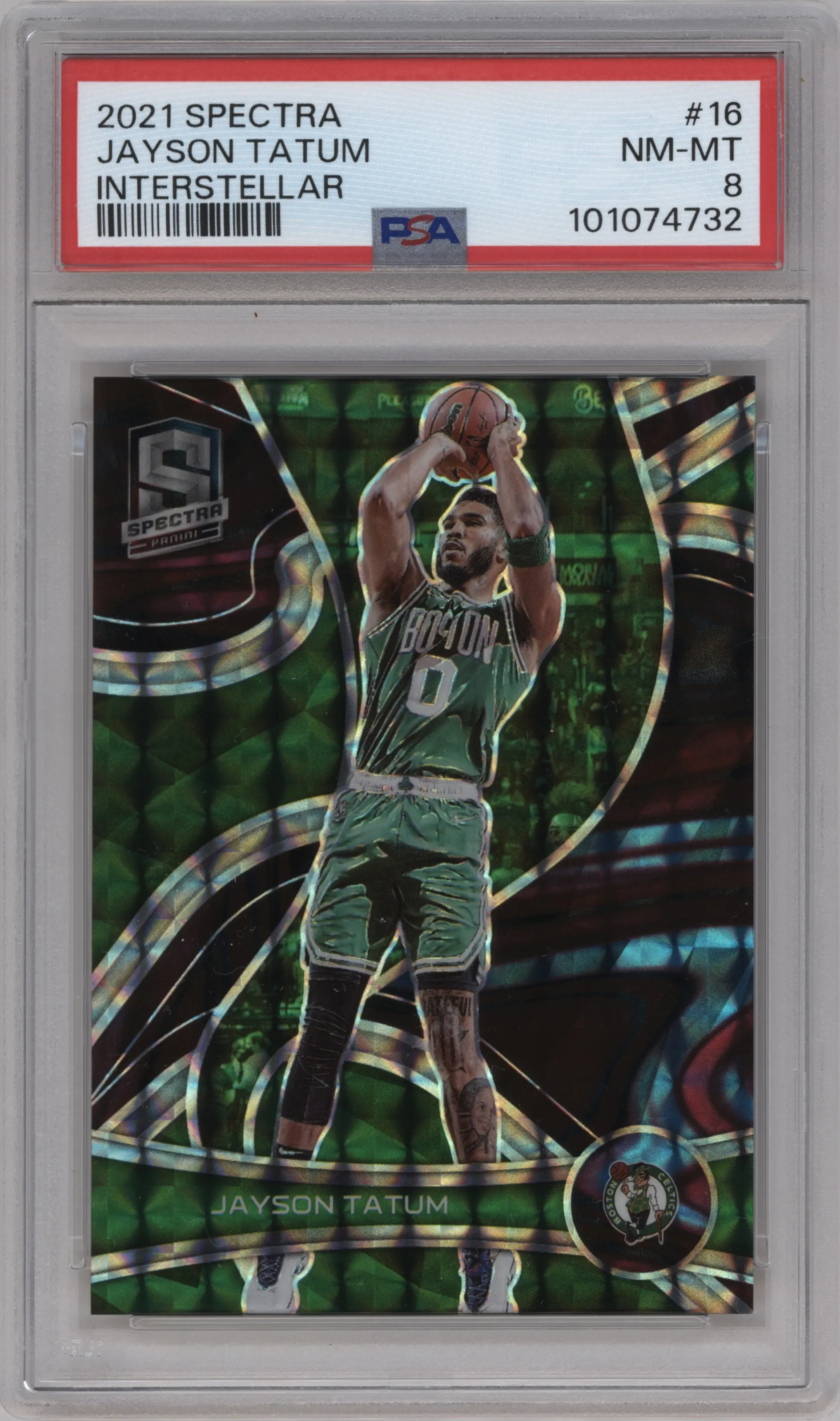 2021 Panini Spectra Jayson Tatum Interstellar #16 PSA 8